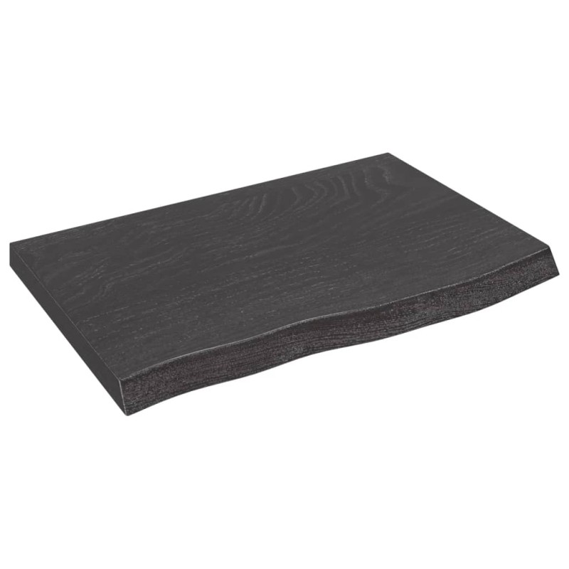 vidaXL Wandregal Dunkelgrau 60x40x4 cm Massivholz Eiche Behandelt vidaXL Wandregal Dunkelgrau 60x40x4 cm Massivholz Eiche Behandelt