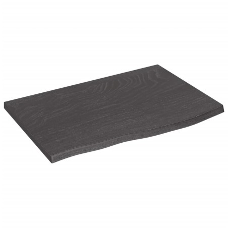 vidaXL Wandregal Dunkelgrau 60x40x2 cm Massivholz Eiche Behandelt