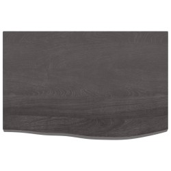 vidaXL Wandregal Dunkelgrau 60x40x2 cm Massivholz Eiche Behandelt