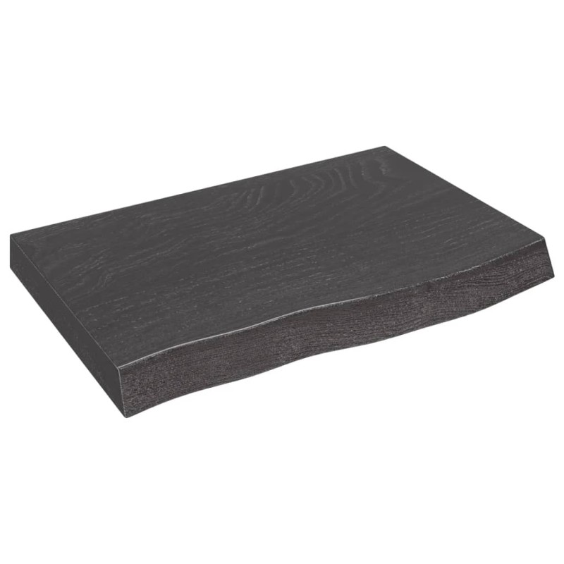 vidaXL Wandregal Dunkelbraun 60x40x(2-6) cm Massivholz Eiche Behandelt vidaXL Wandregal Dunkelbraun 60x40x(2-6) cm Massivholz Eiche Behandelt