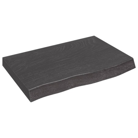 vidaXL Wandregal Dunkelbraun 60x40x(2-6) cm Massivholz Eiche Behandelt