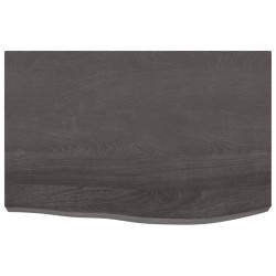 vidaXL Wandregal Dunkelbraun 60x40x(2-6) cm Massivholz Eiche Behandelt