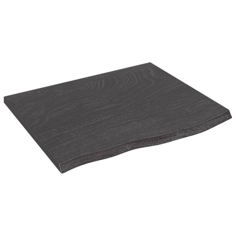 vidaXL Wandregal Dunkelgrau 60x50x2 cm Massivholz Eiche Behandelt vidaXL Wandregal Dunkelgrau 60x50x2 cm Massivholz Eiche Behandelt