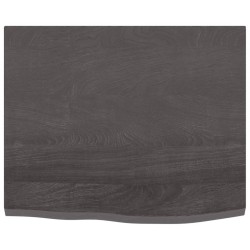 vidaXL Wandregal Dunkelgrau 60x50x2 cm Massivholz Eiche Behandelt