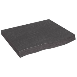 vidaXL Wandregal Dunkelgrau 60x50x6 cm Massivholz Eiche Behandelt