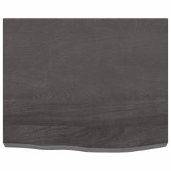 vidaXL Wandregal Dunkelgrau 60x50x6 cm Massivholz Eiche Behandelt