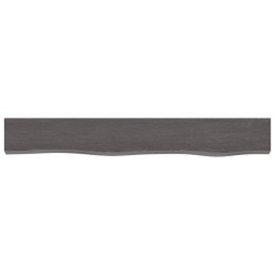 vidaXL Wandregal Dunkelbraun 80x10x2 cm Massivholz Eiche Behandelt