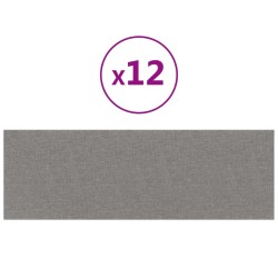 vidaXL Wandpaneele 12 Stk. Hellgrau 90x30 cm Stoff 3,24 m²