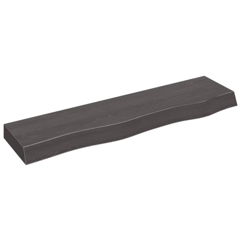 vidaXL Wandregal Dunkelbraun 80x20x6 cm Massivholz Eiche Behandelt vidaXL Wandregal Dunkelbraun 80x20x6 cm Massivholz Eiche Behandelt