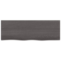 vidaXL Wandregal Dunkelgrau 80x30x2 cm Massivholz Eiche Behandelt