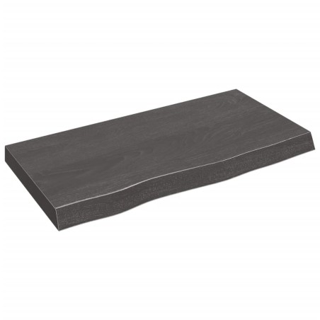 vidaXL Wandregal Dunkelgrau 80x40x6 cm Massivholz Eiche Behandelt