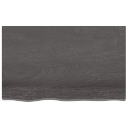 vidaXL Wandregal Dunkelgrau 80x50x2 cm Massivholz Eiche Behandelt