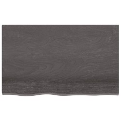 vidaXL Wandregal Dunkelbraun 80x50x(2-4) cm Massivholz Eiche Behandelt