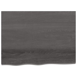 vidaXL Wandregal Dunkelgrau 80x60x4 cm Massivholz Eiche Behandelt