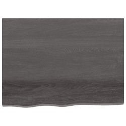 vidaXL Wandregal Dunkelgrau 80x60x2 cm Massivholz Eiche Behandelt