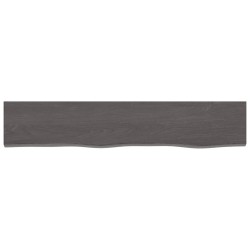 vidaXL Wandregal Dunkelgrau 100x20x2 cm Massivholz Eiche Behandelt