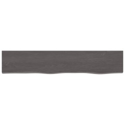 vidaXL Wandregal Dunkelgrau 100x20x4 cm Massivholz Eiche Behandelt