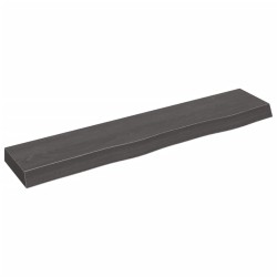 vidaXL Wandregal Dunkelgrau 100x20x6 cm Massivholz Eiche Behandelt