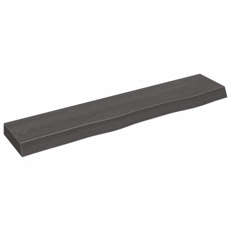 vidaXL Wandregal Dunkelgrau 100x20x6 cm Massivholz Eiche Behandelt