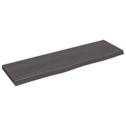 vidaXL Wandregal Dunkelbraun 100x30x(2-4)cm Massivholz Eiche Behandelt