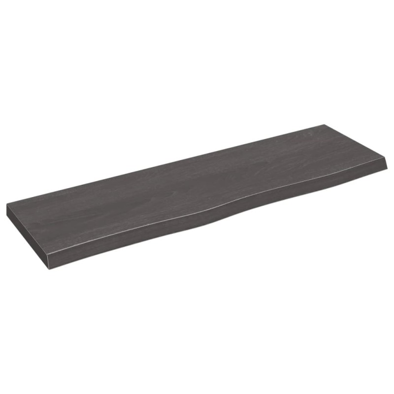 vidaXL Wandregal Dunkelbraun 100x30x(2-4)cm Massivholz Eiche Behandelt vidaXL Wandregal Dunkelbraun 100x30x(2-4)cm Massivholz Eiche Behandelt