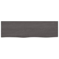 vidaXL Wandregal Dunkelgrau 100x30x6 cm Massivholz Eiche Behandelt