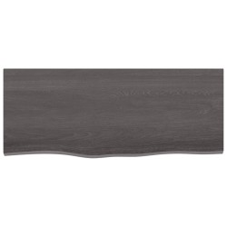 vidaXL Wandregal Dunkelgrau 100x40x2 cm Massivholz Eiche Behandelt