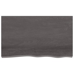 vidaXL Wandregal Dunkelbraun 100x60x(2-6)cm Massivholz Eiche Behandelt