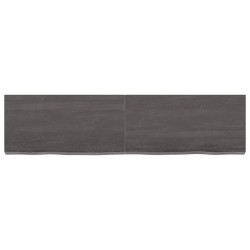 vidaXL Wandregal Dunkelbraun 120x30x(2-6)cm Massivholz Eiche Behandelt