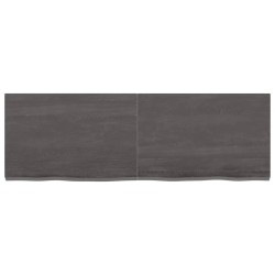 vidaXL Wandregal Dunkelgrau 120x40x4 cm Massivholz Eiche Behandelt
