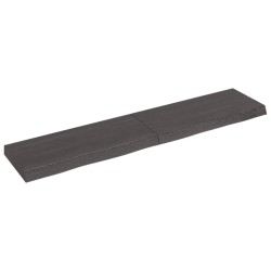vidaXL Wandregal Dunkelgrau 140x30x6 cm Massivholz Eiche Behandelt