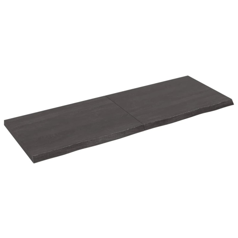 vidaXL Wandregal Dunkelbraun 140x50x(2-4)cm Massivholz Eiche Behandelt vidaXL Wandregal Dunkelbraun 140x50x(2-4)cm Massivholz Eiche Behandelt