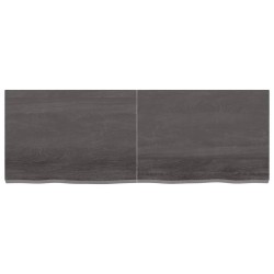 vidaXL Wandregal Dunkelbraun 140x50x(2-4)cm Massivholz Eiche Behandelt