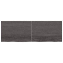 vidaXL Wandregal Dunkelgrau 140x50x6 cm Massivholz Eiche Behandelt