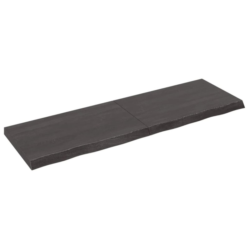 vidaXL Wandregal Dunkelbraun 160x50x(2-6)cm Massivholz Eiche Behandelt vidaXL Wandregal Dunkelbraun 160x50x(2-6)cm Massivholz Eiche Behandelt