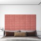Wandpaneele 12 Stk. Rosa 30x15 cm Samt 0,54 m² Wandpaneele 12 Stk. Rosa 30x15 cm Samt 0,54 m²