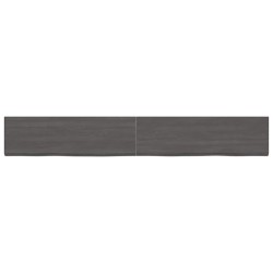 vidaXL Wandregal Dunkelgrau 200x30x4 cm Massivholz Eiche Behandelt