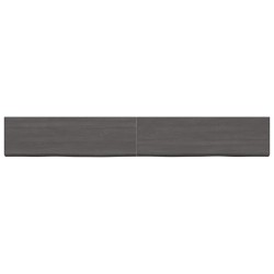 vidaXL Wandregal Dunkelgrau 200x30x6 cm Massivholz Eiche Behandelt