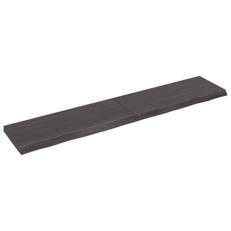 vidaXL Wandregal Dunkelbraun 200x40x(2-6)cm Massivholz Eiche Behandelt vidaXL Wandregal Dunkelbraun 200x40x(2-6)cm Massivholz Eiche Behandelt