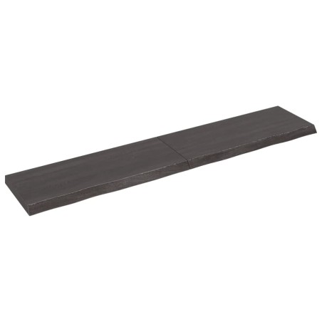 vidaXL Wandregal Dunkelbraun 200x40x(2-6)cm Massivholz Eiche Behandelt