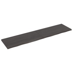 vidaXL Wandregal Dunkelbraun 200x50x(2-4)cm Massivholz Eiche Behandelt