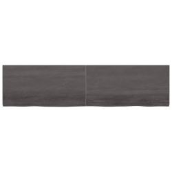 vidaXL Wandregal Dunkelbraun 200x50x(2-4)cm Massivholz Eiche Behandelt