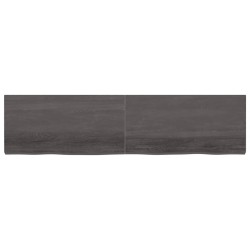 vidaXL Wandregal Dunkelgrau 200x50x6 cm Massivholz Eiche Behandelt