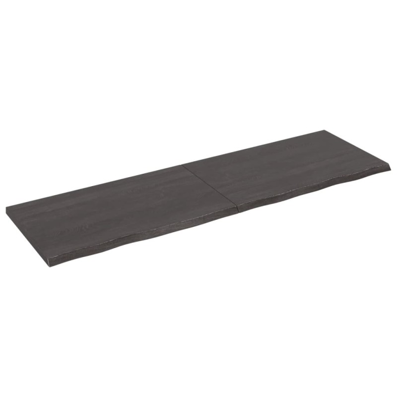 vidaXL Wandregal Dunkelgrau 200x60x4 cm Massivholz Eiche Behandelt vidaXL Wandregal Dunkelgrau 200x60x4 cm Massivholz Eiche Behandelt