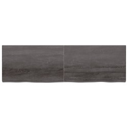 vidaXL Wandregal Dunkelbraun 200x60x(2-6)cm Massivholz Eiche Behandelt