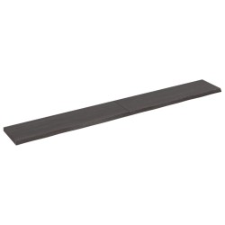 vidaXL Wandregal Dunkelgrau 220x30x4 cm Massivholz Eiche Behandelt