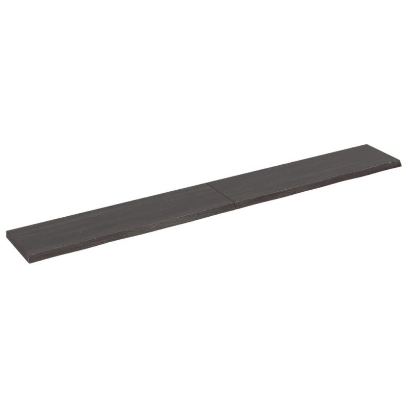 vidaXL Wandregal Dunkelgrau 220x30x4 cm Massivholz Eiche Behandelt vidaXL Wandregal Dunkelgrau 220x30x4 cm Massivholz Eiche Behandelt