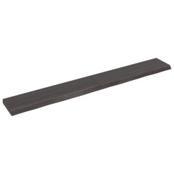 vidaXL Wandregal Dunkelbraun 220x30x(2-6)cm Massivholz Eiche Behandelt