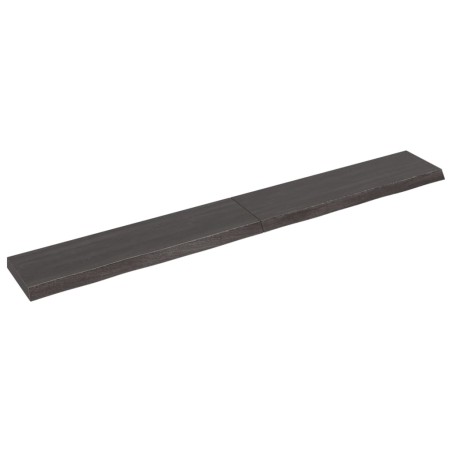 vidaXL Wandregal Dunkelbraun 220x30x(2-6)cm Massivholz Eiche Behandelt