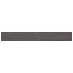 vidaXL Wandregal Dunkelbraun 220x30x(2-6)cm Massivholz Eiche Behandelt
